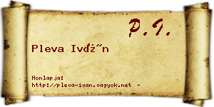 Pleva Iván névjegykártya