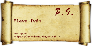 Pleva Iván névjegykártya